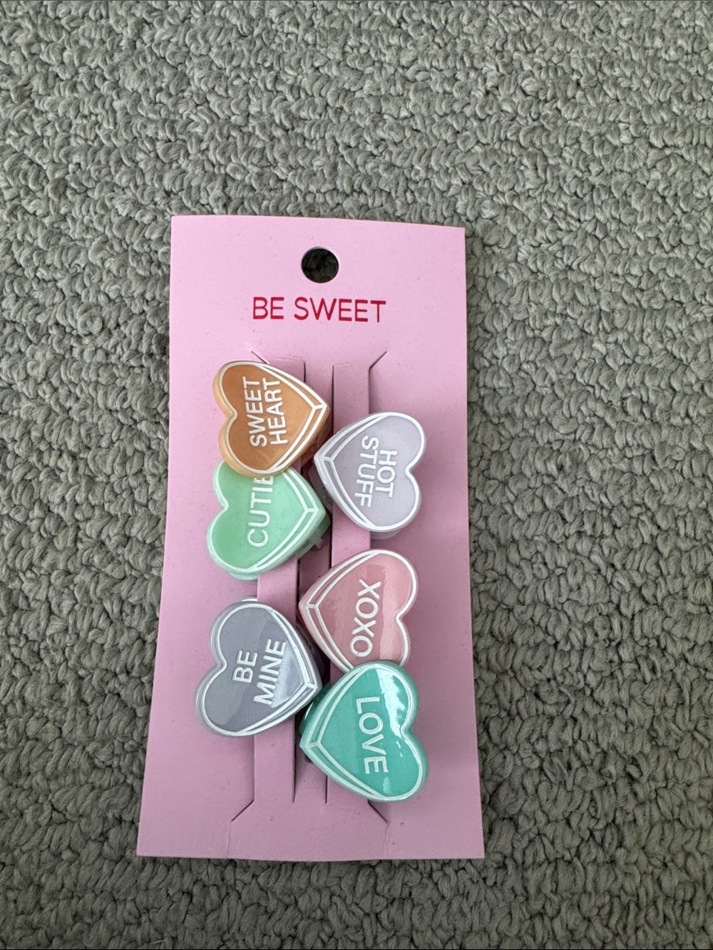 Be Sweet Pastel Heart Hair Clips - Multi